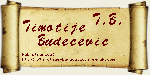 Timotije Budečević vizit kartica
